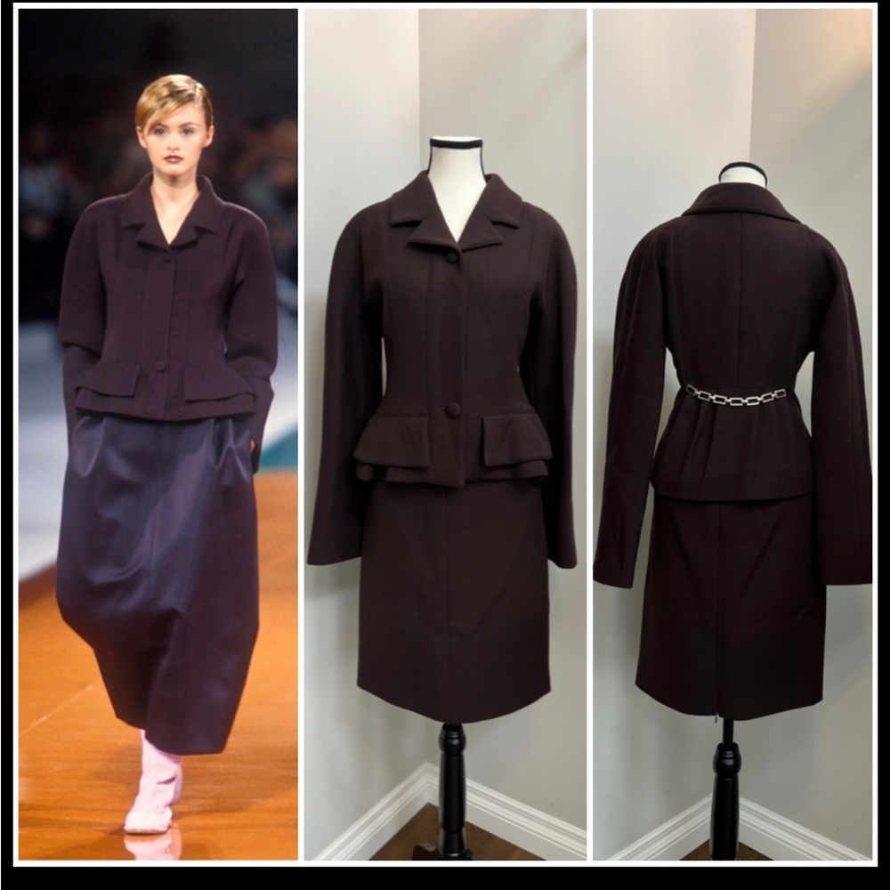Runway Vintage Karl Lagerfeld F/W 1996 Wool Brown Suite